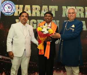 From USA, Eminent Scientist His Eminence Prof. Dr. Madhu Krishan  & Her Excellency Amb. Dr. Daljeet Kaur Of AUGP & UNUGP USA, Felicitated Awards To Nation Builders (Bharath Nirmaan Yogdaan Award)  To Commemorate 75th Republic Day Of India